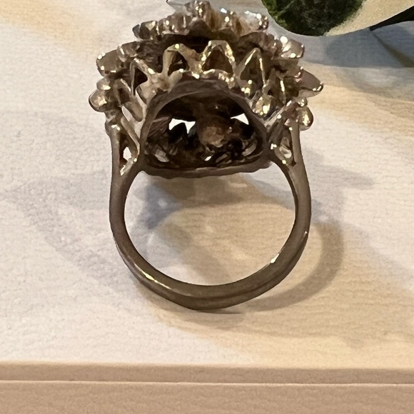 FASHION JEWELRY-VINTAGE silver ring with diamonds imitation - Picture 6 of 8